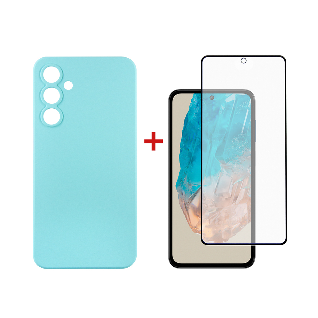 Чохол до мобільного телефона Dengos Samsung Galaxy M35 5G Soft + glass Ice Blue (DG-KM-107) - зображення 1