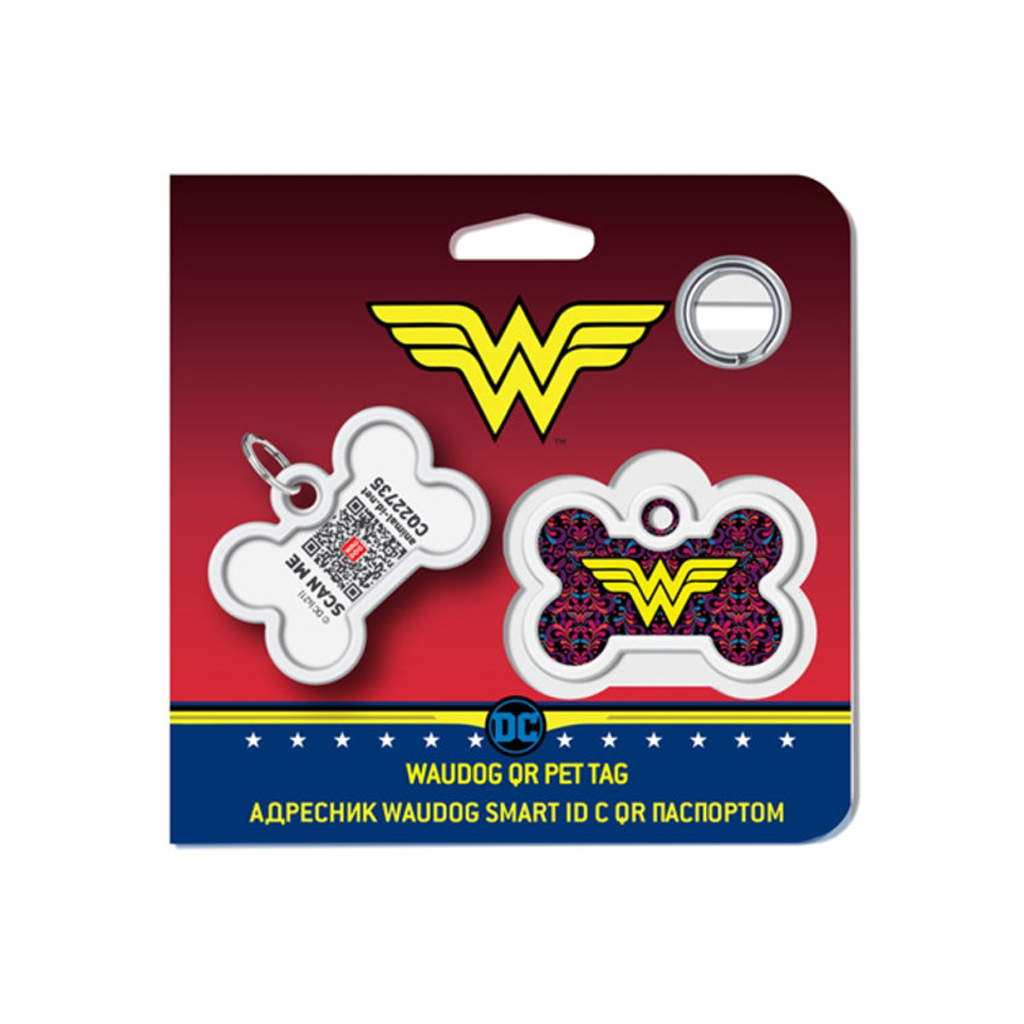 Адресник для тварин WAUDOG Smart ID з QR паспортом "Чудо жінка 3", кістка 40х28 мм (0640-1018) - зображення 5