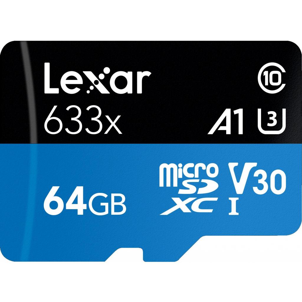 Карта пам'яті Lexar 64GB microSDXC class 10 UHS-I 633x (LSDMI64GBB633A) - зображення 1