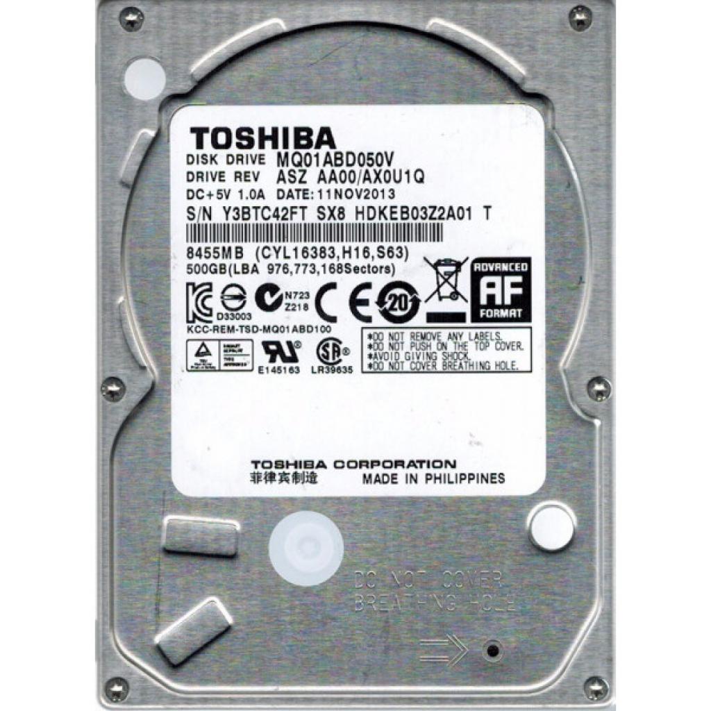 Жорсткий диск для ноутбука 2.5" 500GB Toshiba (# MQ01ABD050V #) - зображення 1