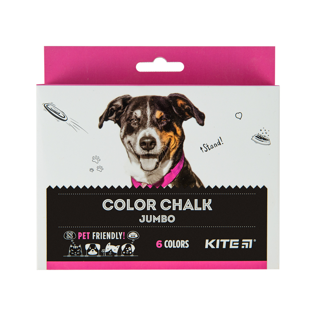 Крейда Kite кольорова Jumbo Dogs, 6 кольорів (K22-073) - зображення 1