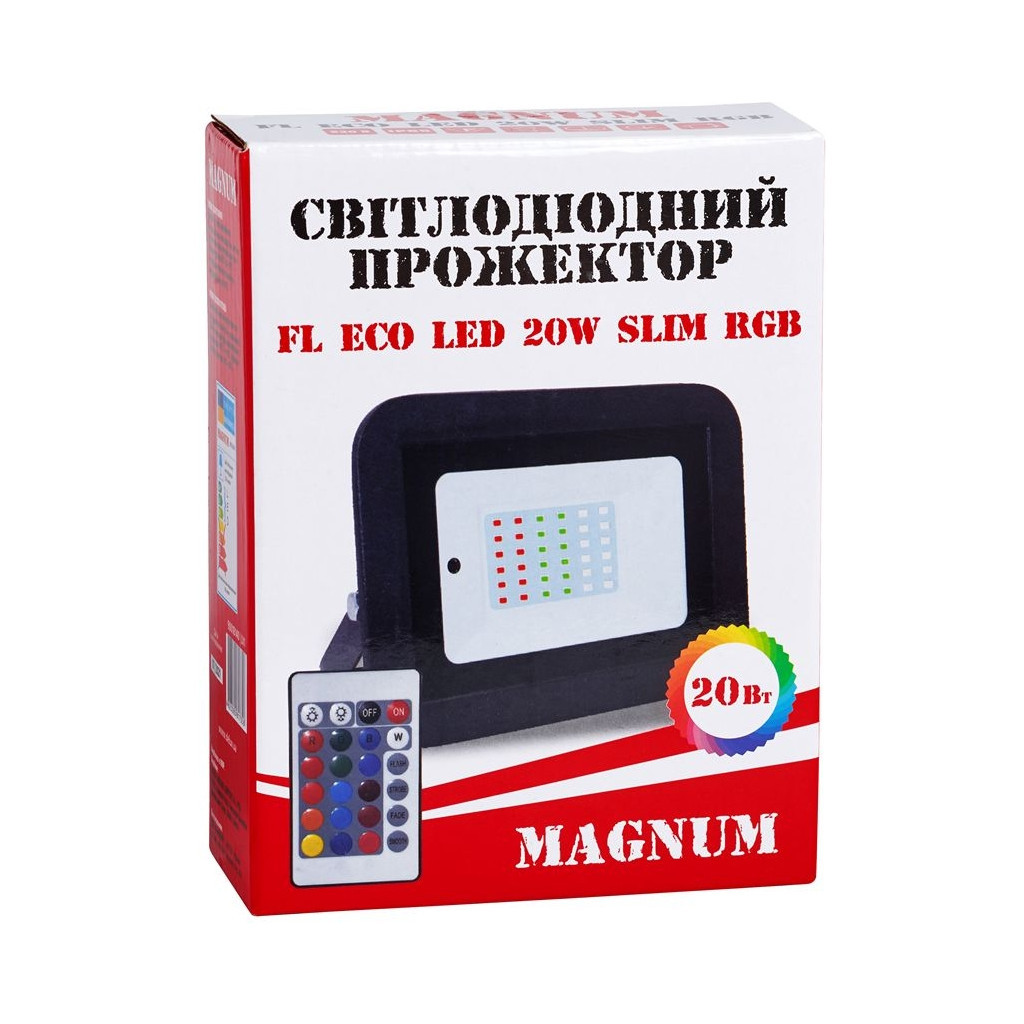 Прожектор MAGNUM FL ECO LED 20Вт slim_RGB IP65 (90018140) - зображення 4