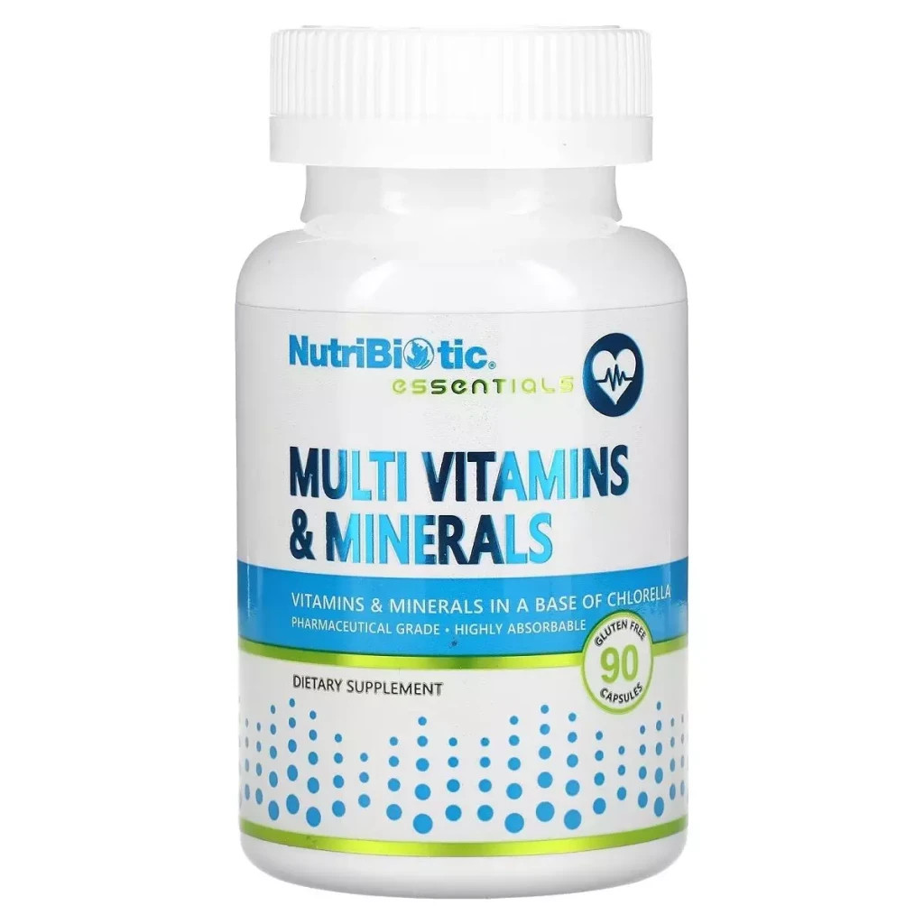 Вітамінно-мінеральний комплекс NutriBiotic Мультивітаміни та мінерали, Essentials, Multi Vitamins & Minerals, 90 капсул (NBC-00120) - зображення 1