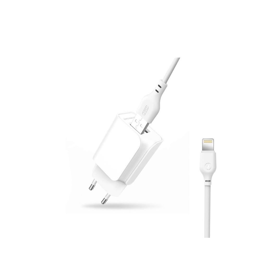 Зарядний пристрій XO L35D 2USB / 2.1А + Lightning white (XO-L35-LGHT) - зображення 2