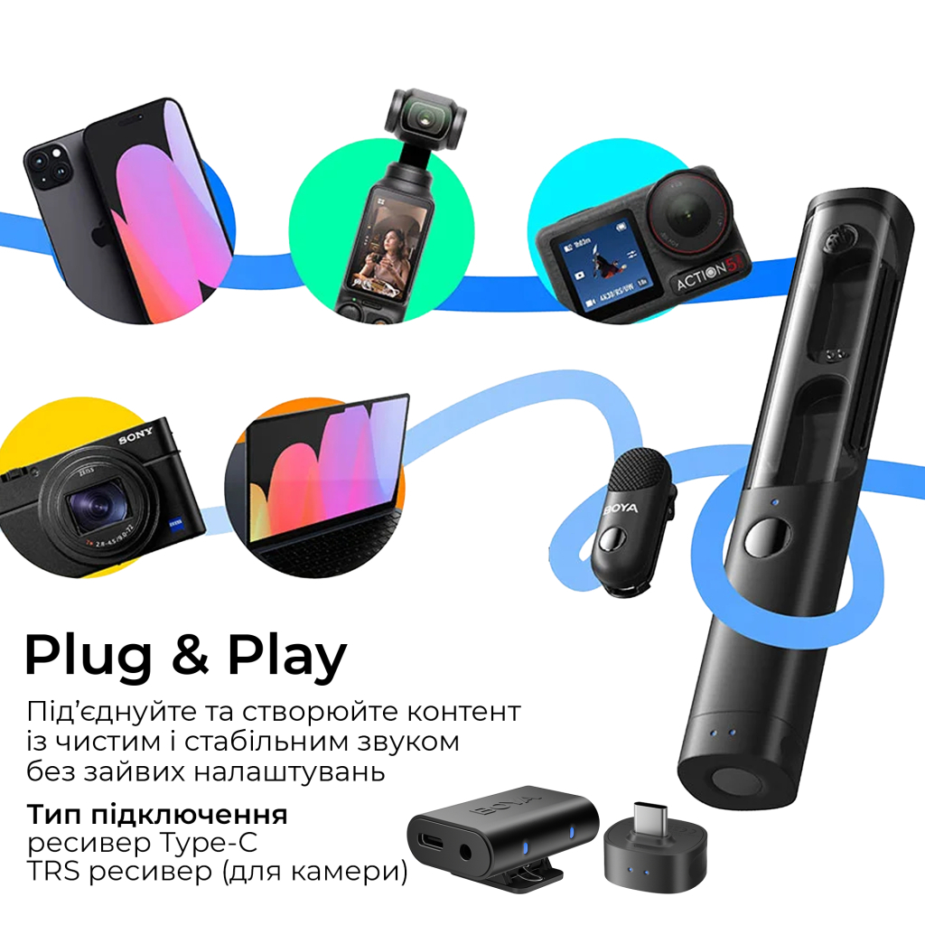 Мікрофон Boya Magic-03 Type-C/TRS Black (Magic-03) - изображение 14