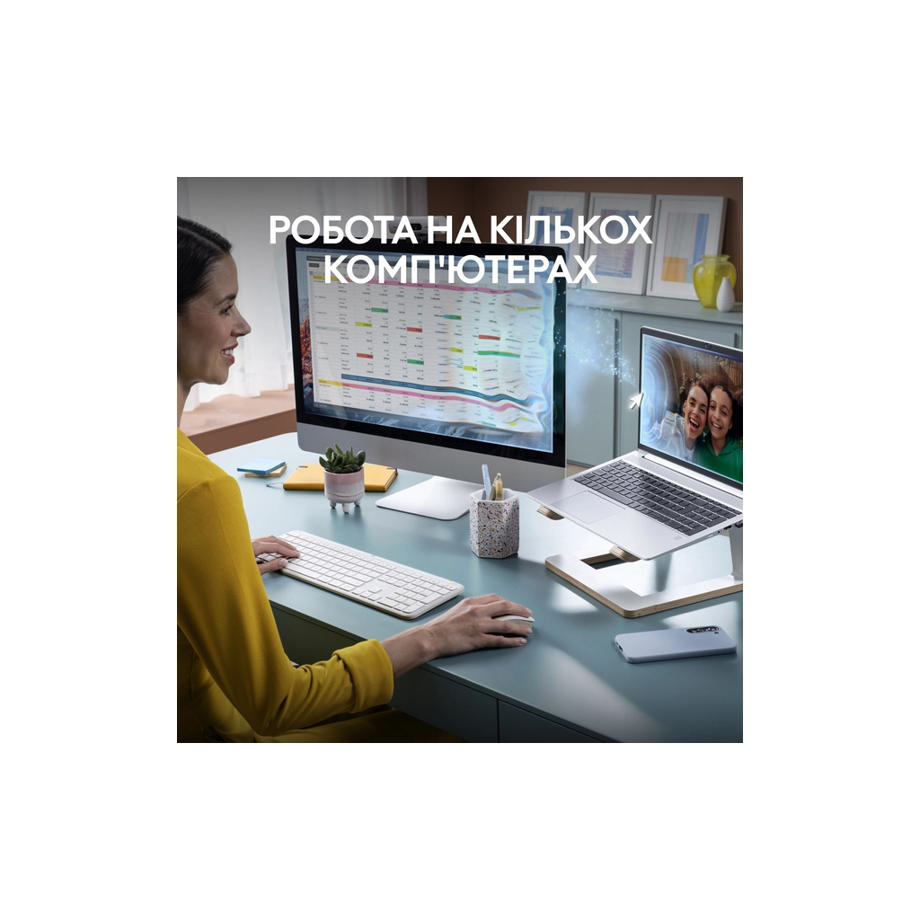 Комплект Logitech MK950 Bluetooth/Wireles UA Off-White (920-012491) - зображення 3