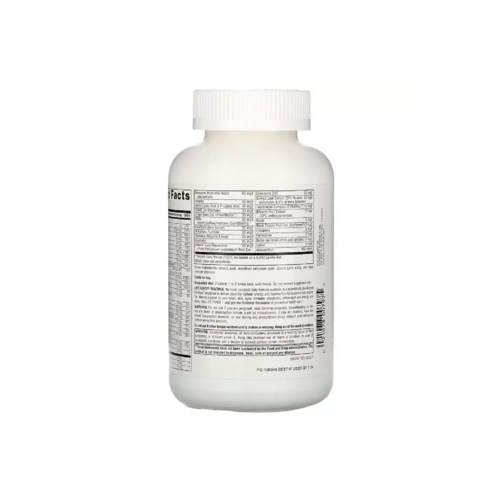 Вітамінно-мінеральний комплекс Source Naturals Мультикомплекс для підтримки енергії, Life Force, 120 табл (SNS-00797) - зображення 3