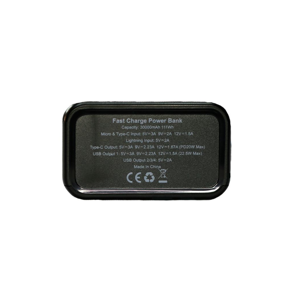 Батарея універсальна TheGeneral 30000mah Andes, PD/20W, QC/22.5W, LED backlight (40012219-01) - зображення 5