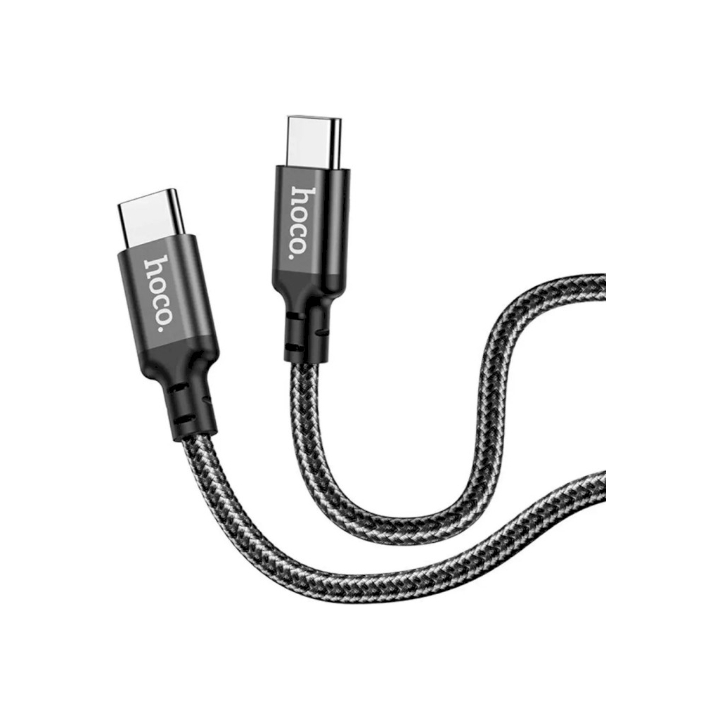 Дата кабель USB-C to USB-C 1.0m 60W nylon X14 black HOCO (6931474752215) - зображення 2