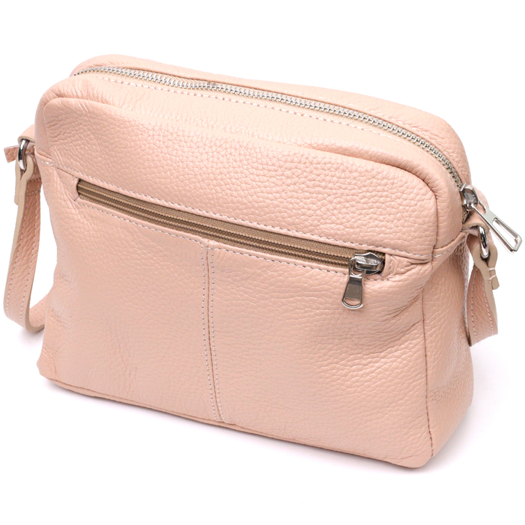 Сумка Grande Pelle Крос-боді з натуральної шкіри Пудрова (11694) - зображення 2