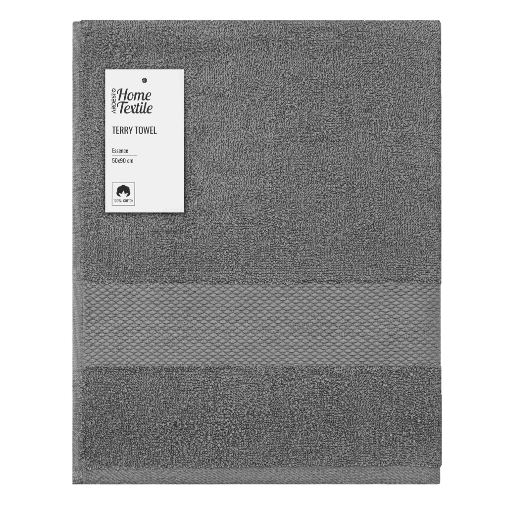 Рушник Ardesto Essence 100% бавовна, сірий темний 50х90 см (ART2250DG) - изображение 1