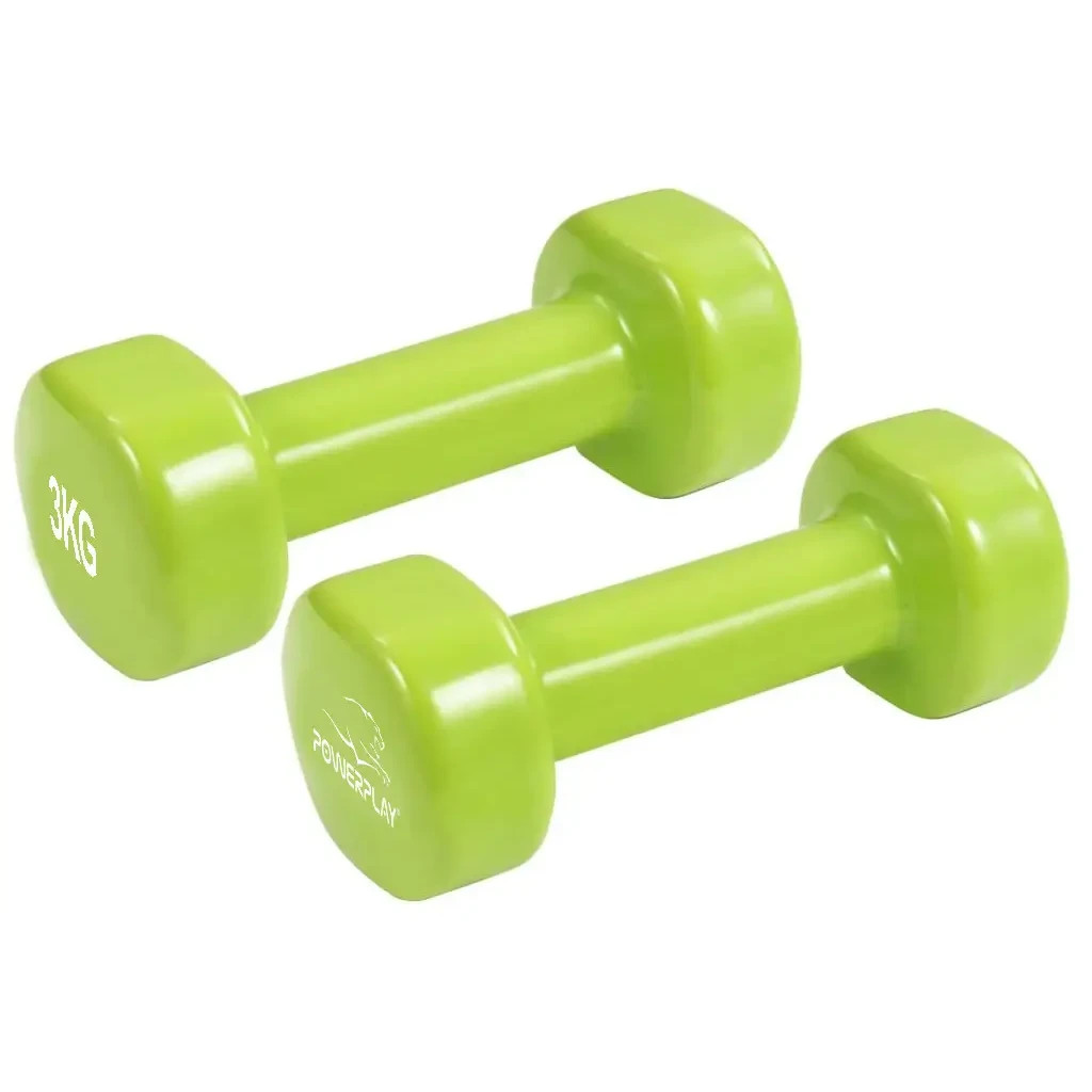 Гантель PowerPlay вінілові 4125 Achilles 2 х 3 кг Зелені (PP_4125_3kg_2in) - зображення 6