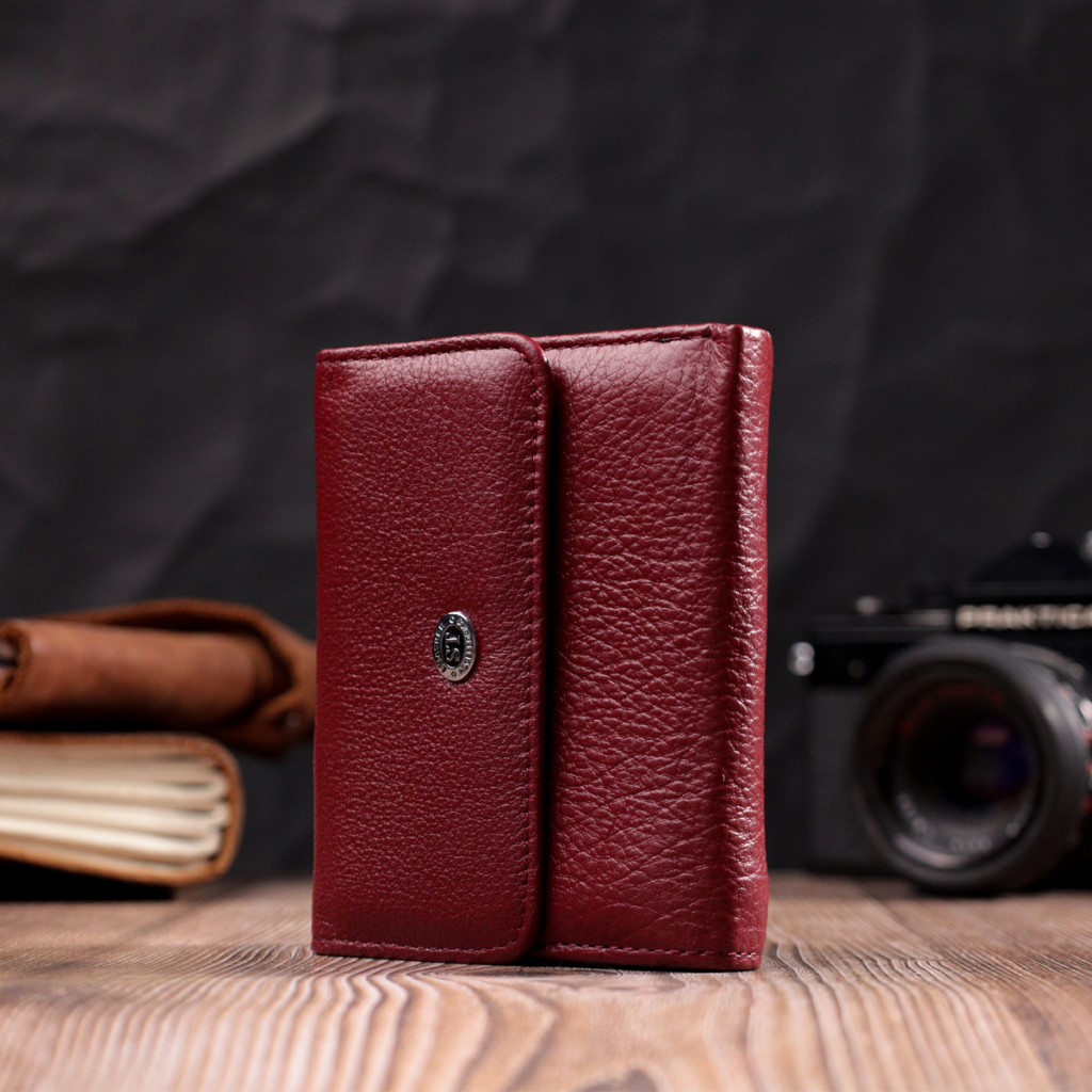 Гаманець ST Leather Шкіряний Бордовий (19480) - зображення 9