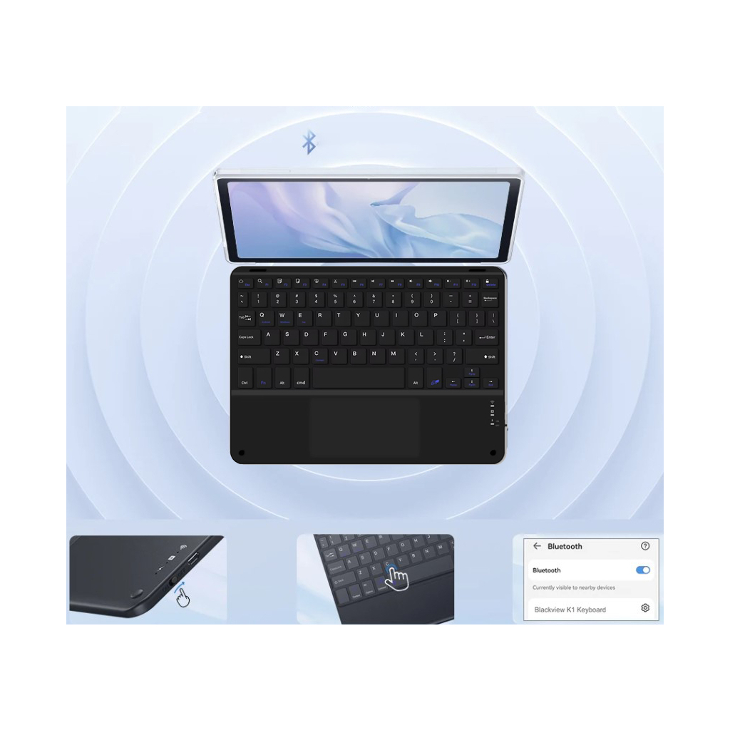 Клавіатура BeCover with TouchPad Bluetooth UA Black (713403) - зображення 7