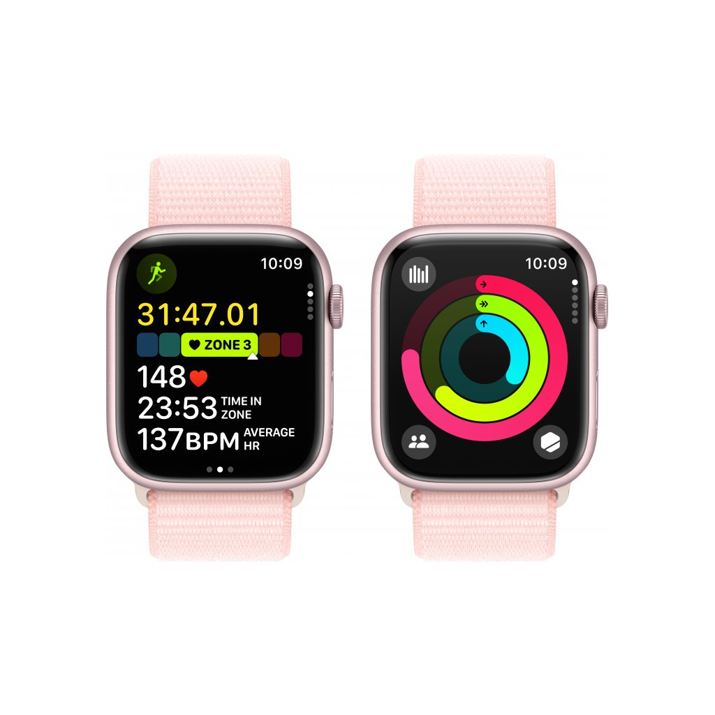 Смарт-годинник Apple Watch Series 9 GPS 41mm Pink Aluminium Case with Light Pink Sport Loop (MR953QP/A) - зображення 8