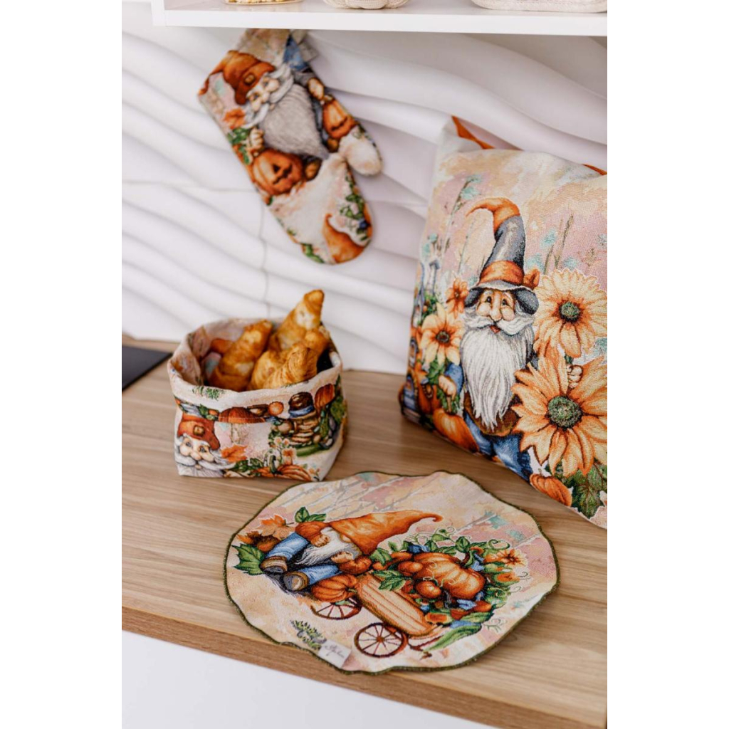 Серветка на стіл Прованс гобеленова Гарбузові гноми D 35см (036240) - зображення 2