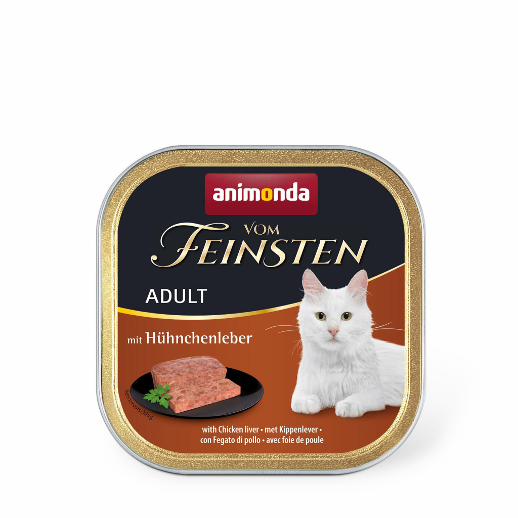 Паштет для котів Animonda Vom Feinsten Adult with Chicken liver 100 г (4017721833042) - зображення 1