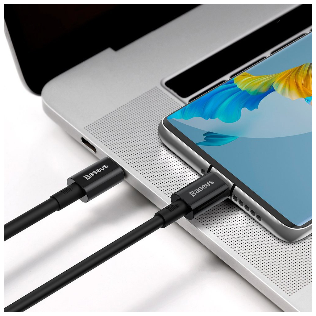 Дата кабель USB-C to USB-C 2.0m 100W black Baseus (CATYS-C01) - зображення 5