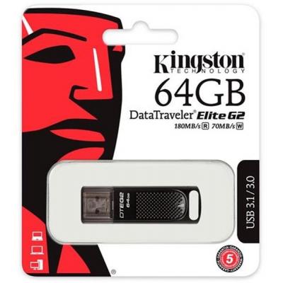 USB флеш накопичувач Kingston 64GB DataTraveler Elite G2 Metal Black USB 3.1 (DTEG2/64GB) - зображення 5