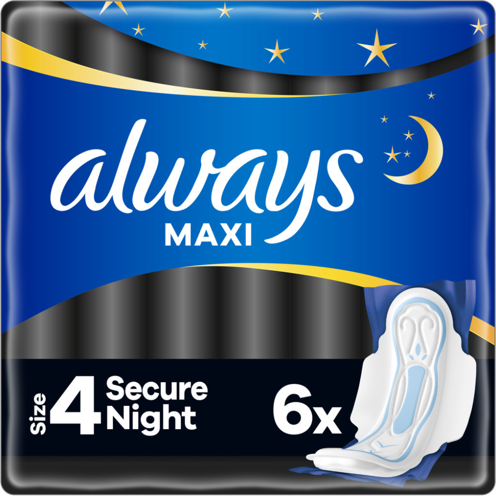 Гігієнічні прокладки Always Maxi Secure Night Розмір 4 6 шт. (8006540538258) - зображення 1