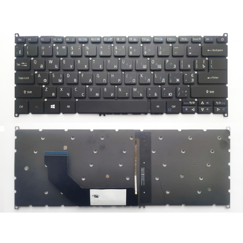 Клавіатура ноутбука Acer Swift SF314-41/SF314-52/SF314-53/SF314-55/SF514-51 черна з п (A46211) - зображення 1