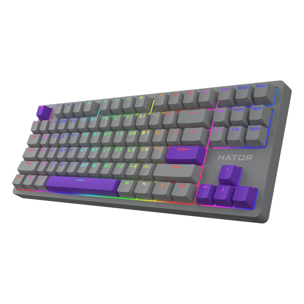 Клавіатура Hator Rockfall 2 Autograph Edition Mecha TKL Aurum Choco USB Titanium (HTK-526) - зображення 3