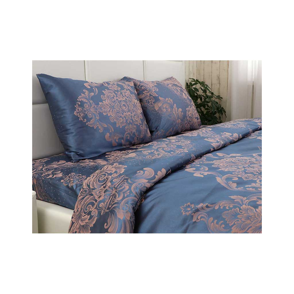 Постільна білизна Руно АЖ Блакитна сатин набивна двоспальна (655.137АЖ_Блакитна) - зображення 2