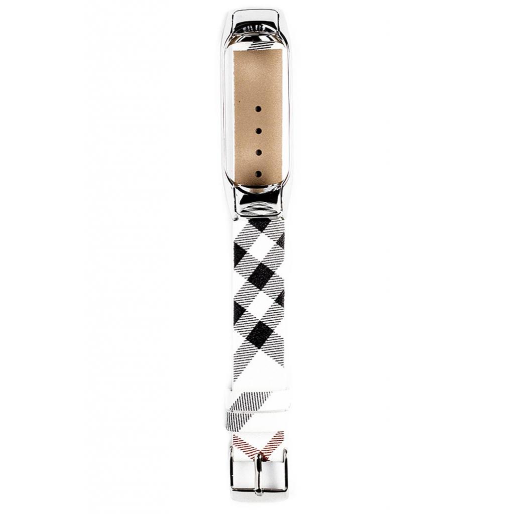 Ремінець до фітнес браслета XoKo Leather для Xiaomi Mi Band 3/4 Design Black-White (XK-XM-LT-DEBKWT) - зображення 3