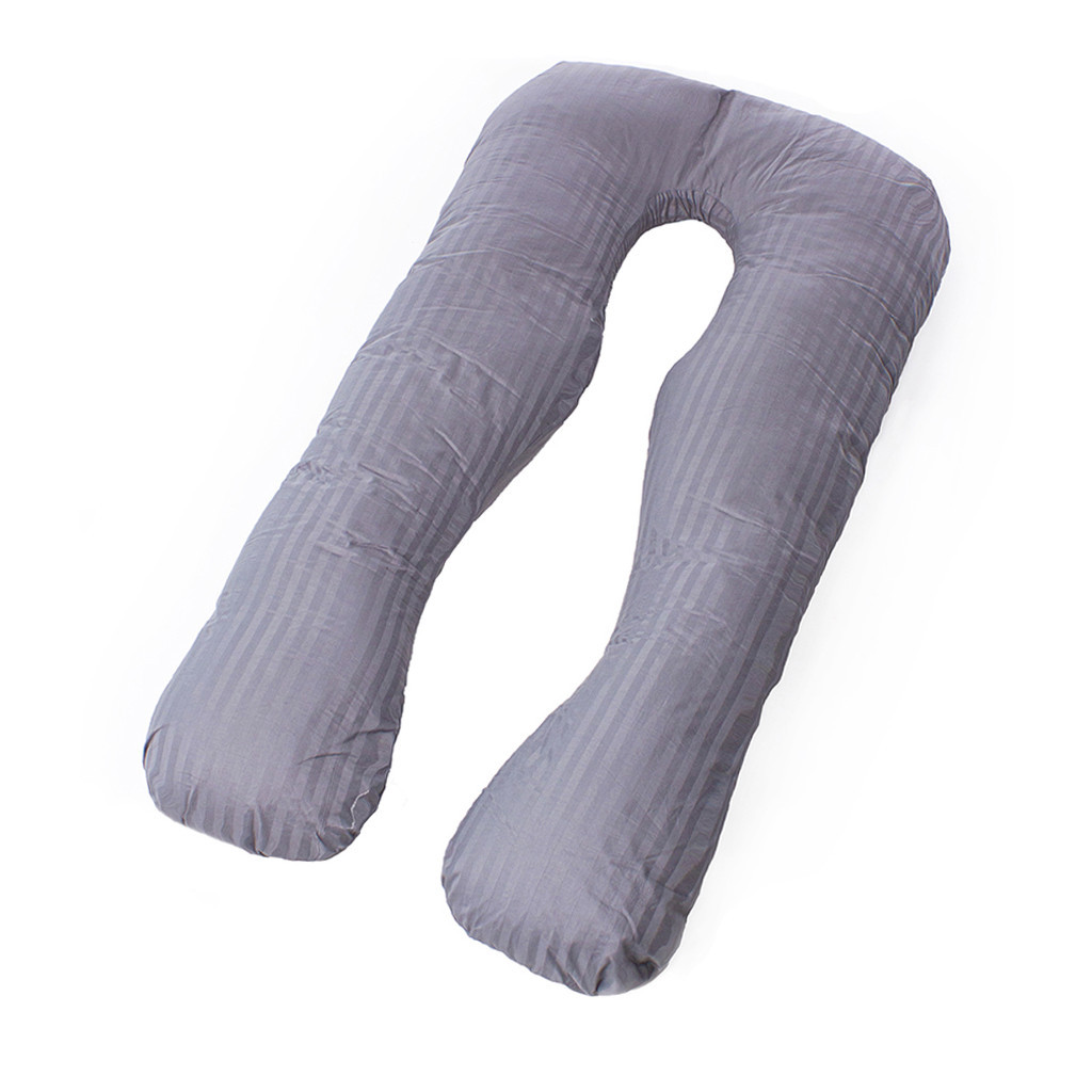Подушка MirSon для вагітних і відпочинку Satin Stripe №8027 U-подібна Light Gray (2200006178651) - изображение 1
