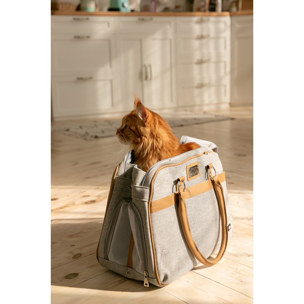Переноска для тварин Trixie Helen Carrier 19х28x40 см до 10 кг (бежева з сірим) (4011905362533) - зображення 3