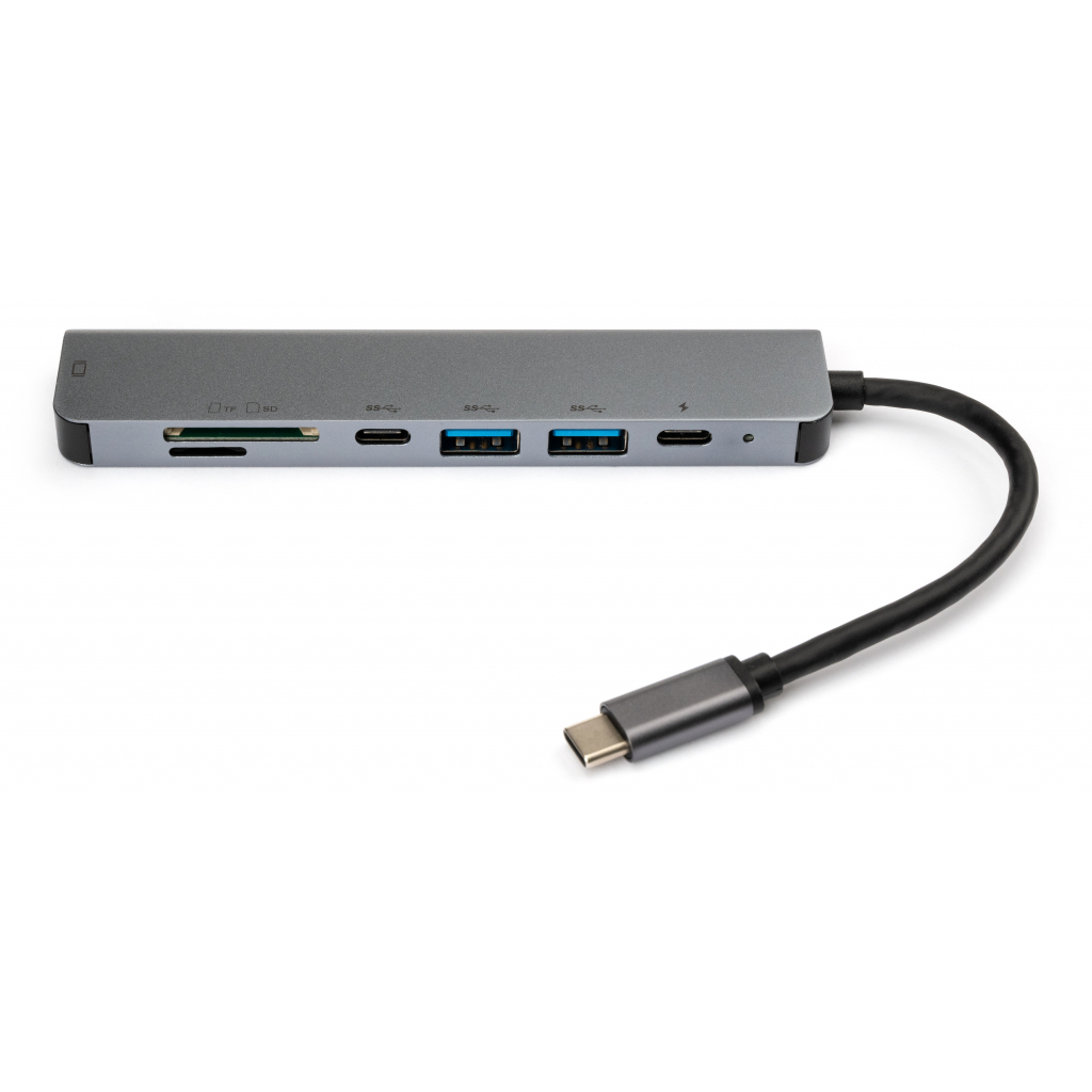 Концентратор Vinga Type-C to 4K HDMI+2*USB3.0+SD+TF+PD+USB-C 3.1 Gen1 aluminium (VCPHTC7AL) - зображення 4