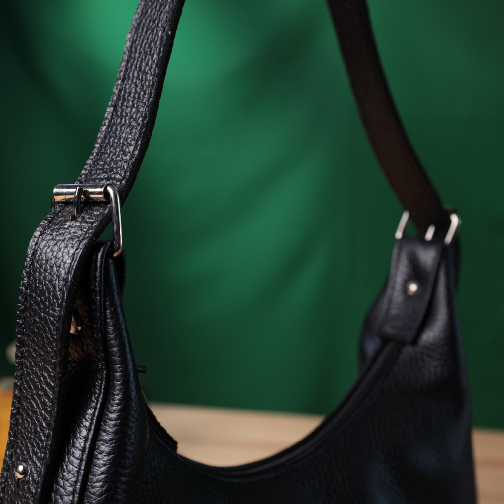 Сумка Shvigel З зернистої натуральної шкіри Чорна (22833) - зображення 11