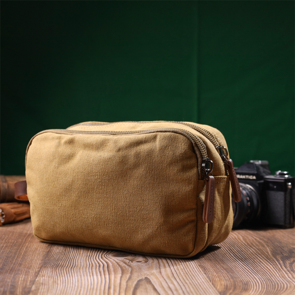 Сумка Vintage На два відділення з текстилю Пісочна (22232) - зображення 9