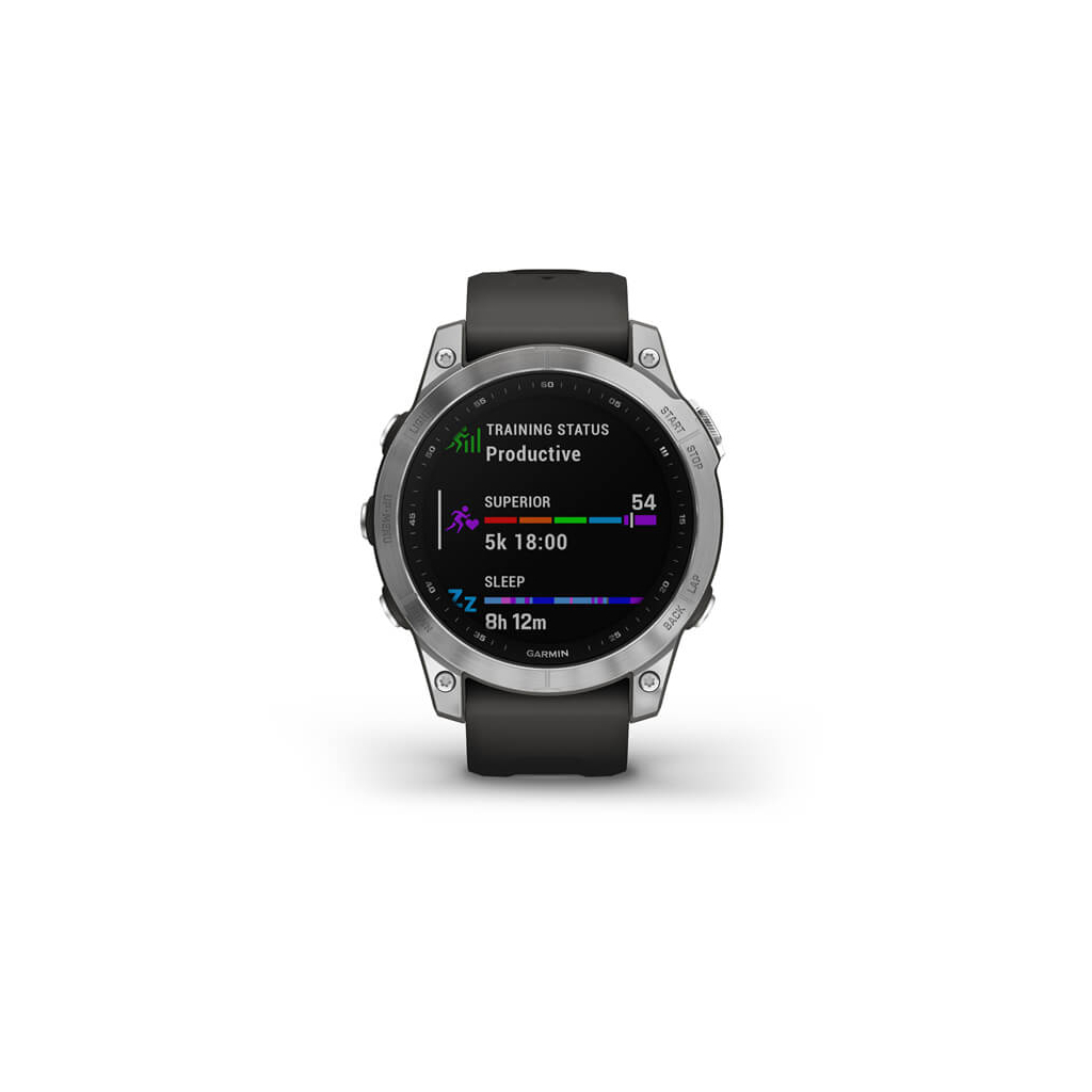 Смарт-годинник Garmin fenix 7, Silver w/ Graphite Band, GPS (010-02540-01) - зображення 2