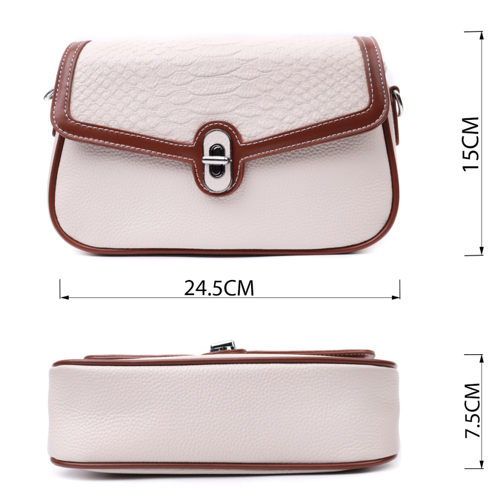 Сумка Vintage Жіноча з фактурним клапаном з натуральної шкіри Біла (22623) - зображення 3