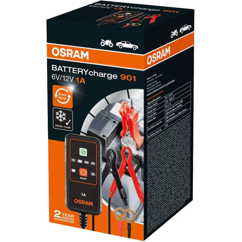 Зарядний пристрій для автомобільного акумулятора Osram OEBCS901 - зображення 2