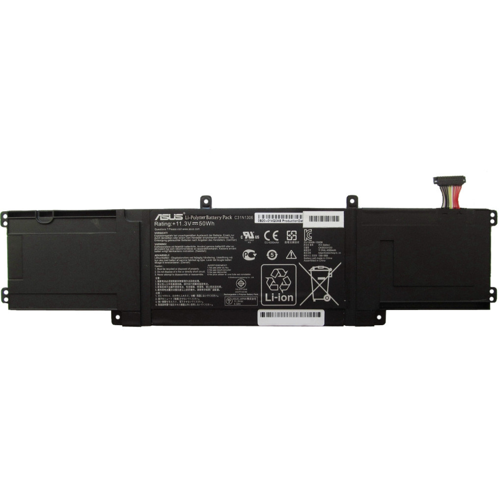 Акумулятор до ноутбука ASUS UX302 C31N1306, 4300mAh (50Wh), 6cell, 11.3V, Li-ion (A47293) - зображення 1