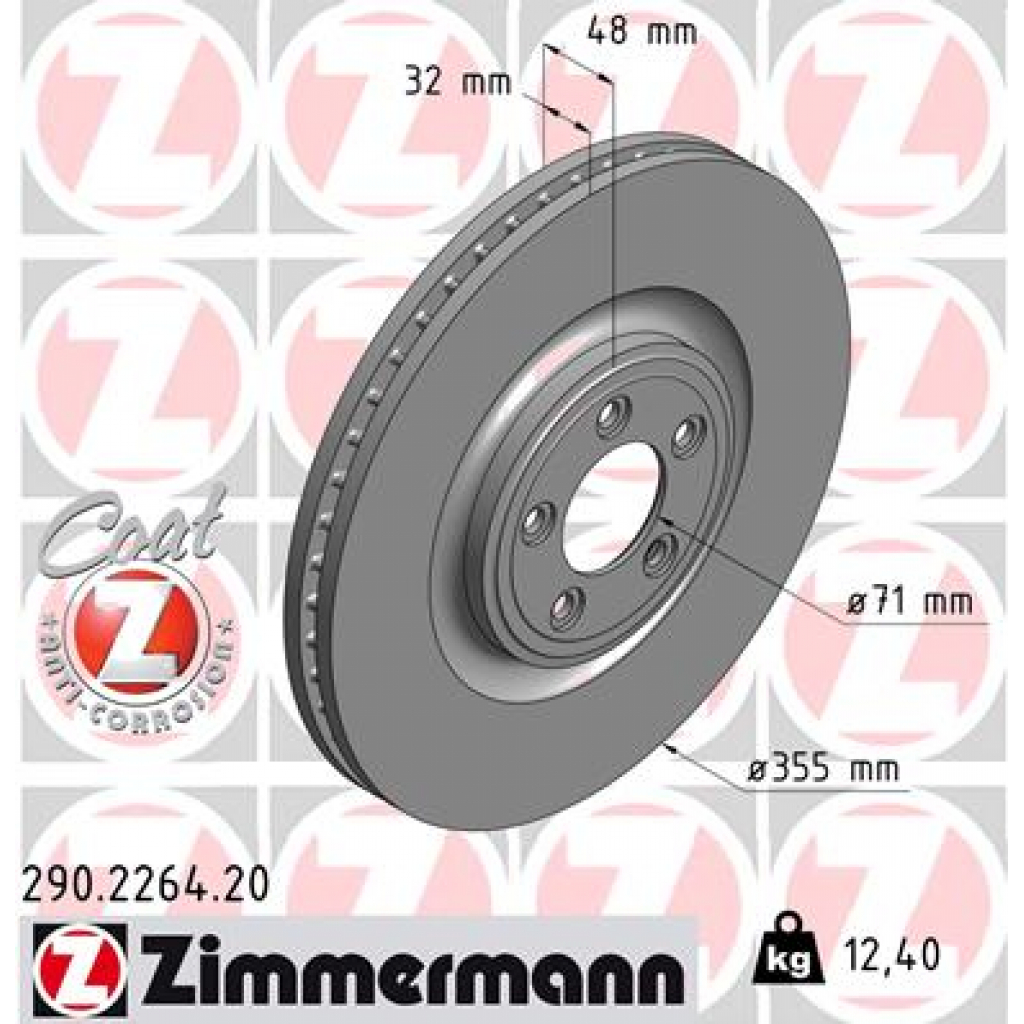 Гальмівний диск ZIMMERMANN 290.2264.20 - зображення 1