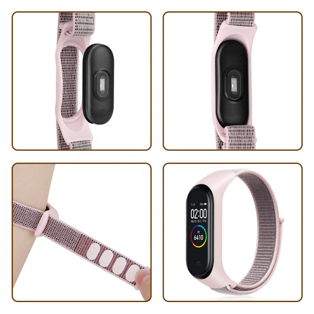 Ремінець до фітнес браслета BeCover Nylon Style для Xiaomi Mi Smart Band 7 White-Gray (707663) - зображення 2