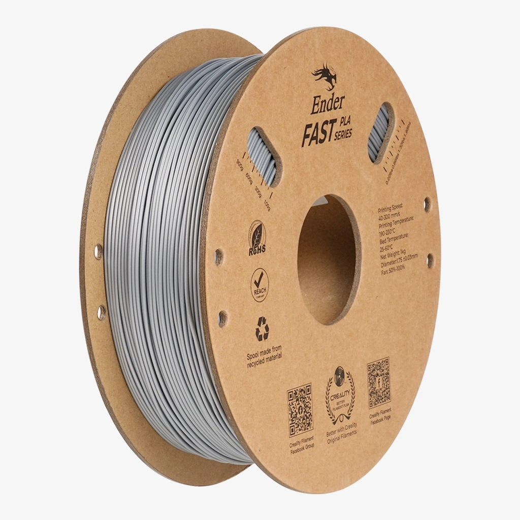 Пластик для 3D-принтера Creality PLA Fast, Ender, 1.75мм, silver, 1кг (3301010434) - зображення 1