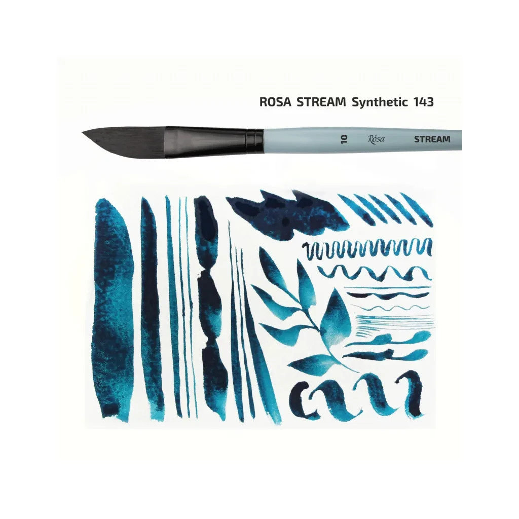 Пензлик для малювання Rosa Синтетика саблевидна плоска, даггер, STREAM 143, № 2 (4823098517313) - зображення 4