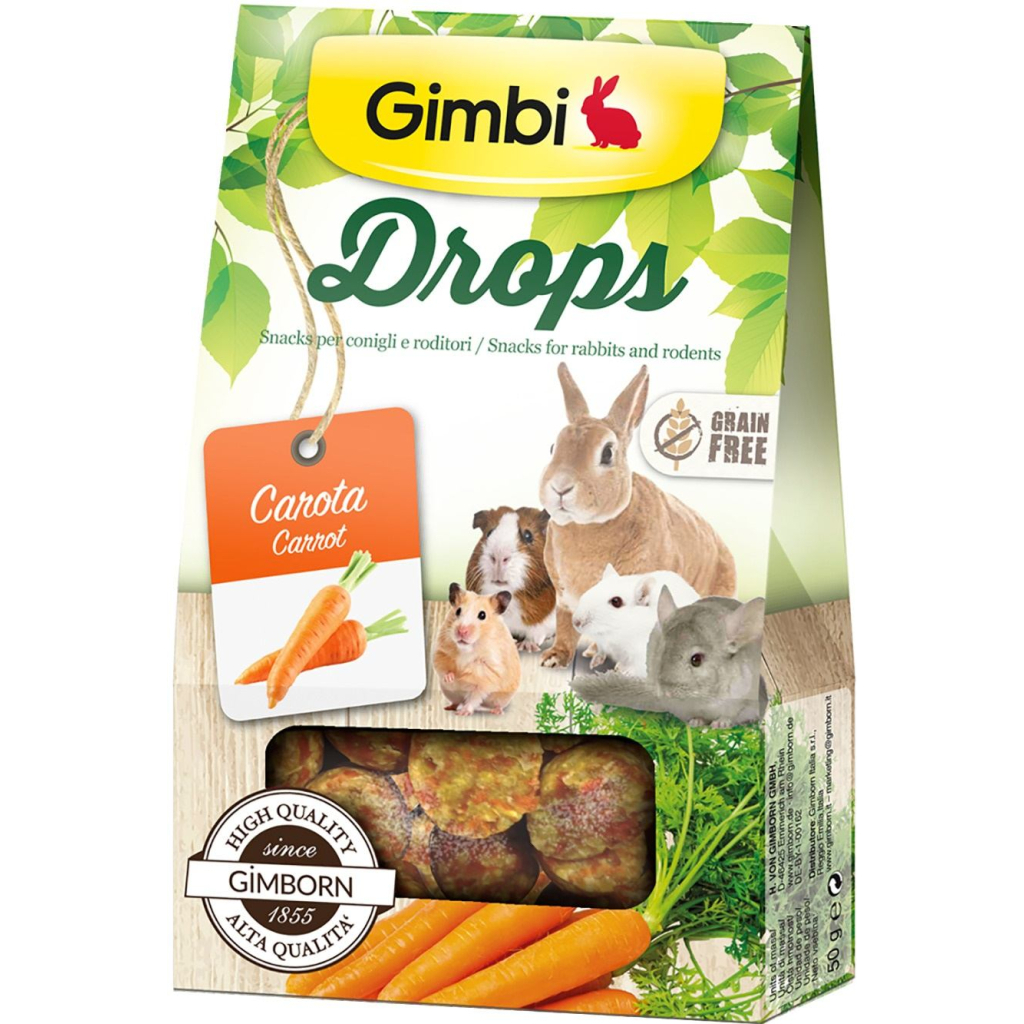 Ласощі для гризунів GimBi дропси з морквою 50 г (4002064201856) - зображення 1