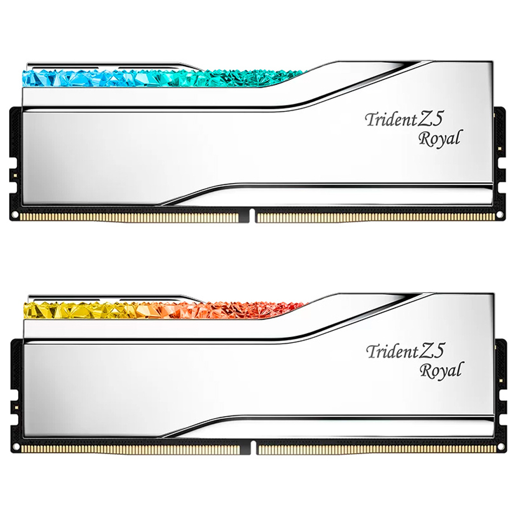 Модуль пам'яті для комп'ютера DDR5 32GB (2x16GB) 7600 MHz Trident Z5 Royal Silver G.Skill (F5-7600J3646G16GX2-TR5S) - зображення 1