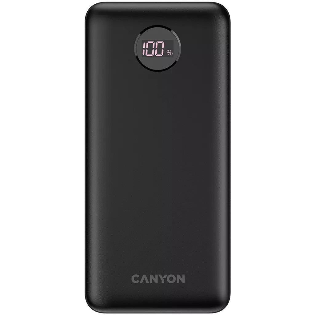Батарея універсальна Canyon PB-2002 20000mAh, PD/20W, QC/3.0/22.5W, Black (CNE-CPB2002B) - зображення 1