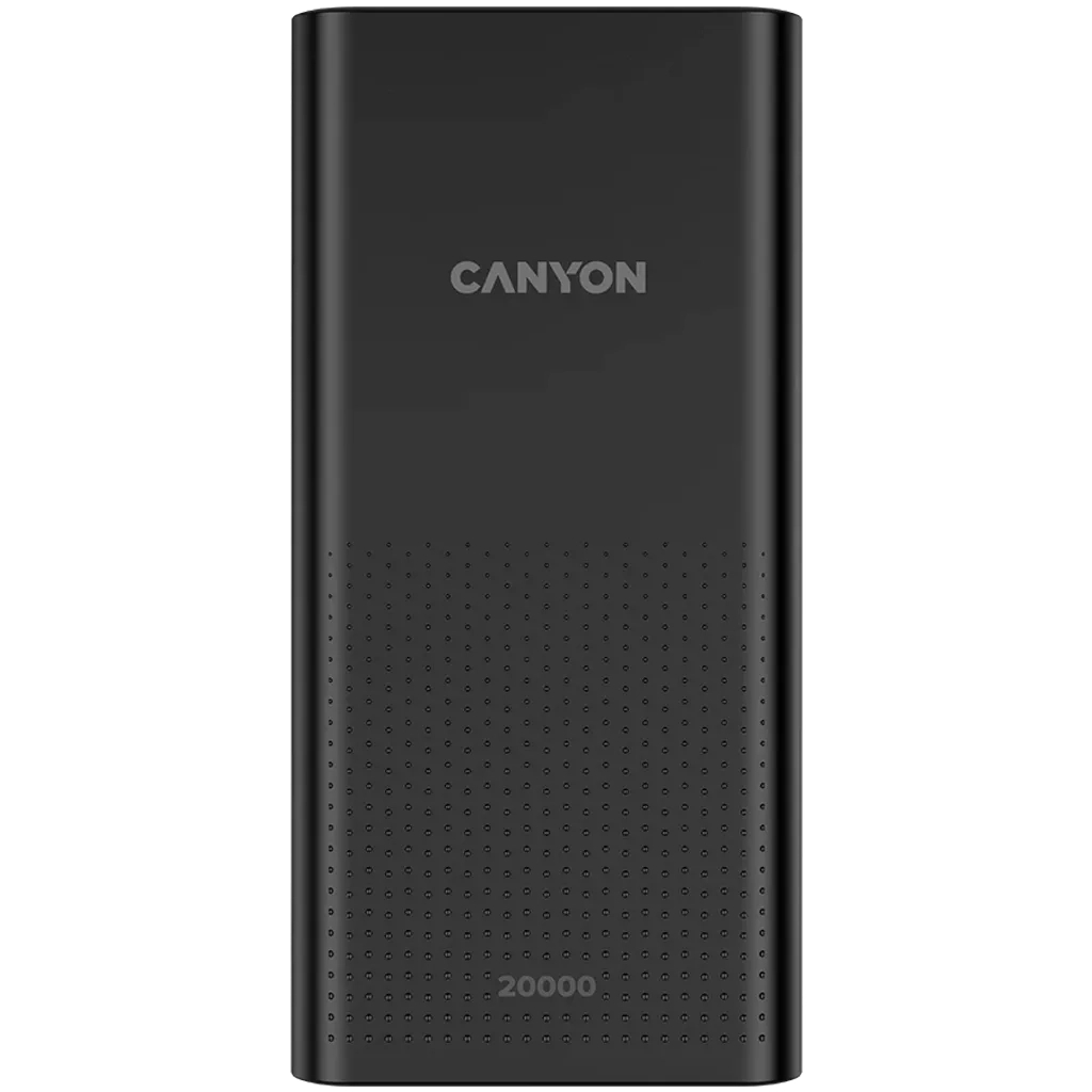 Батарея універсальна Canyon 20000mAh, Input 5V/2A, Output 5V/2.1A(Max), Black (CNE-CPB2001B) - зображення 1