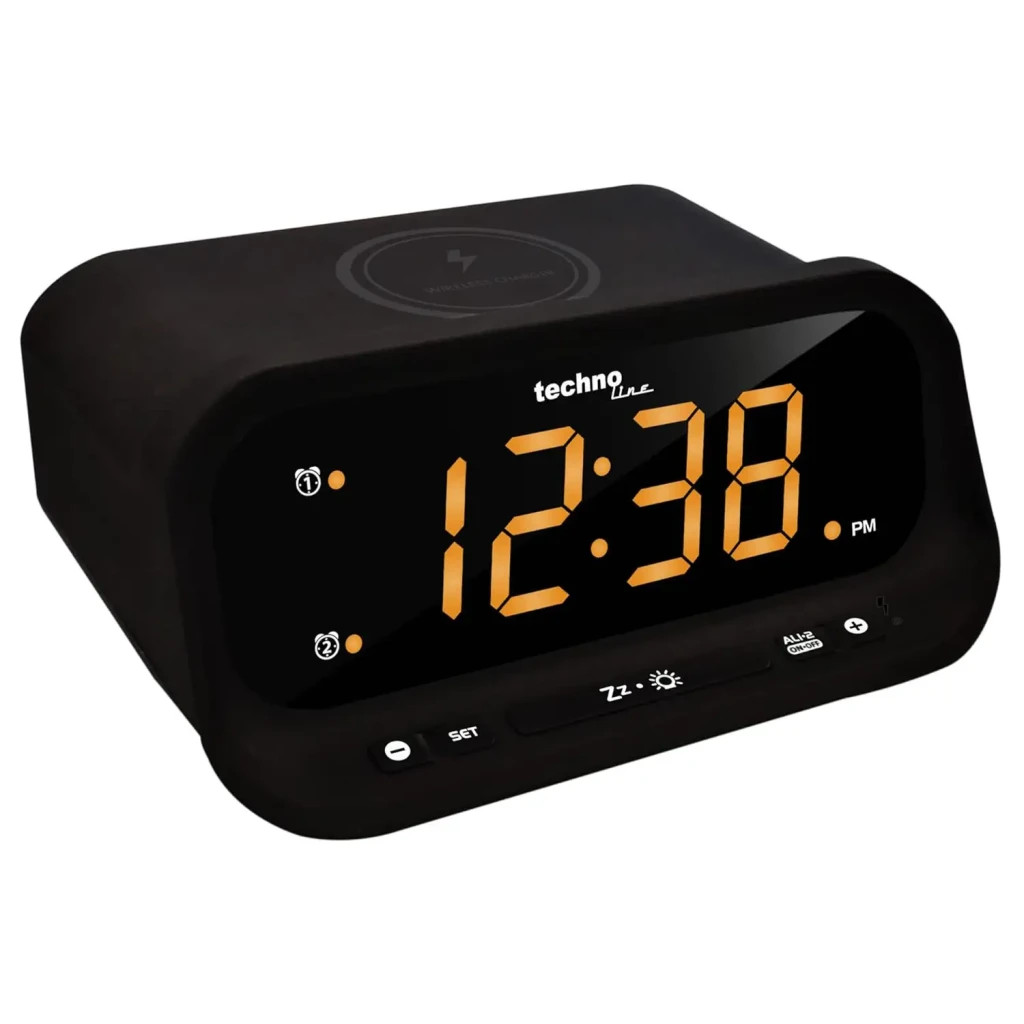 Настільний годинник Technoline WT477 Wireless Mobile Charging Black (DAS302477) - изображение 3