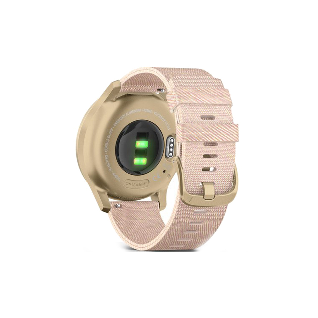 Смарт-годинник Garmin vivomove Style, S/E EU, Light Gold, Blush Pink, Nylon (010-02240-22) - зображення 6