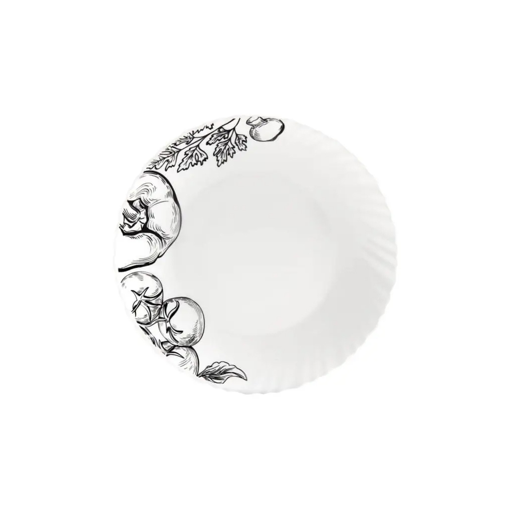 Тарілка Vittora Овочевий Етюд хвиляста Біла обідня 22 см (V-220Vs) - зображення 1