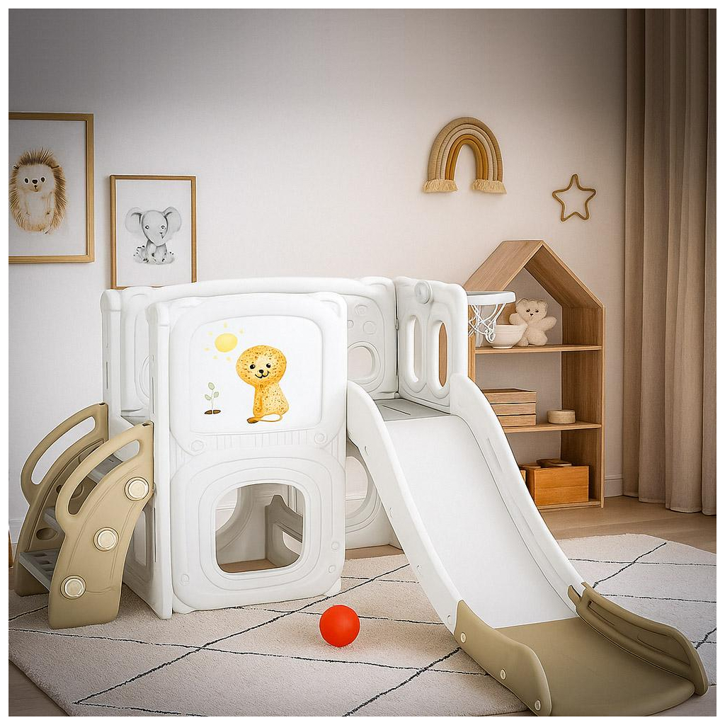 Ігровий майданчик Mealux Tower (KD-B013 White/Brown) - зображення 3