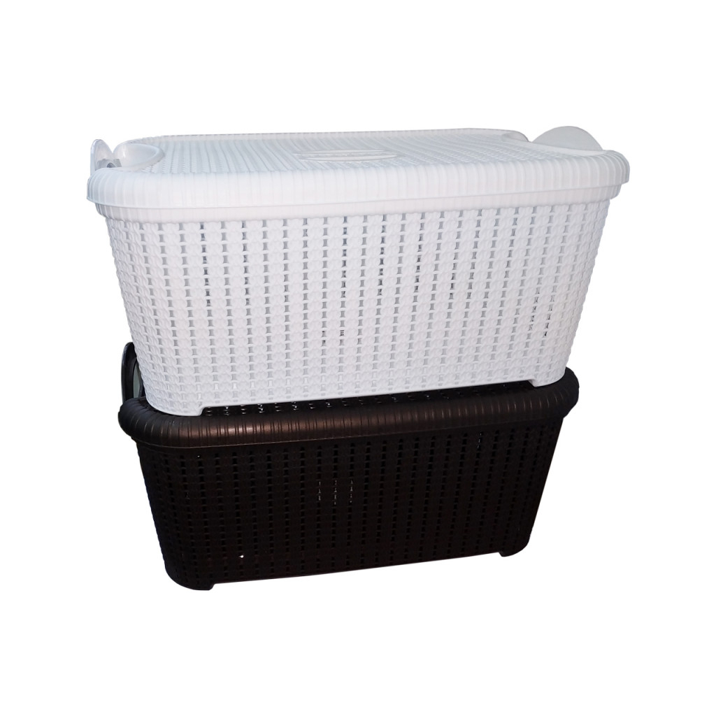 Кошик для зберігання Planet Household Flexi з кришкою білий 32 л (10550) - зображення 3